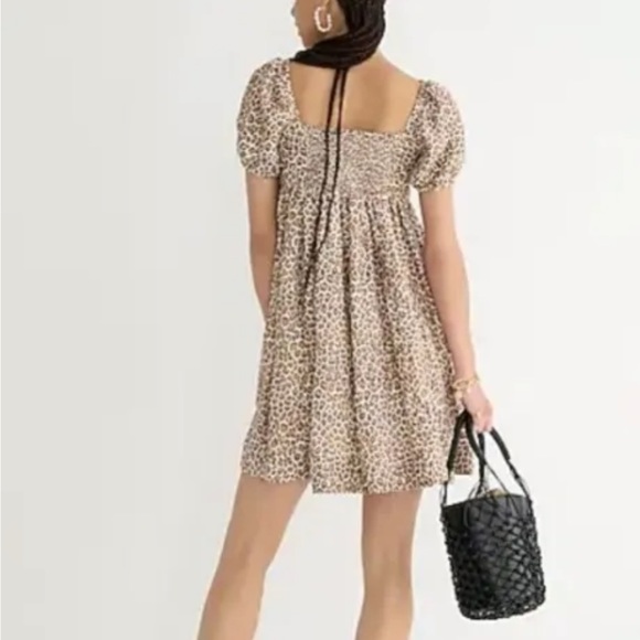 NEW Plus Size J. Crew Dresses | Linen Blend Leopard Puff Sleeve Mini Dress - Picture 3 of 6